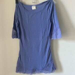 Free People Intimately Purple Top with Lace detail - Size small